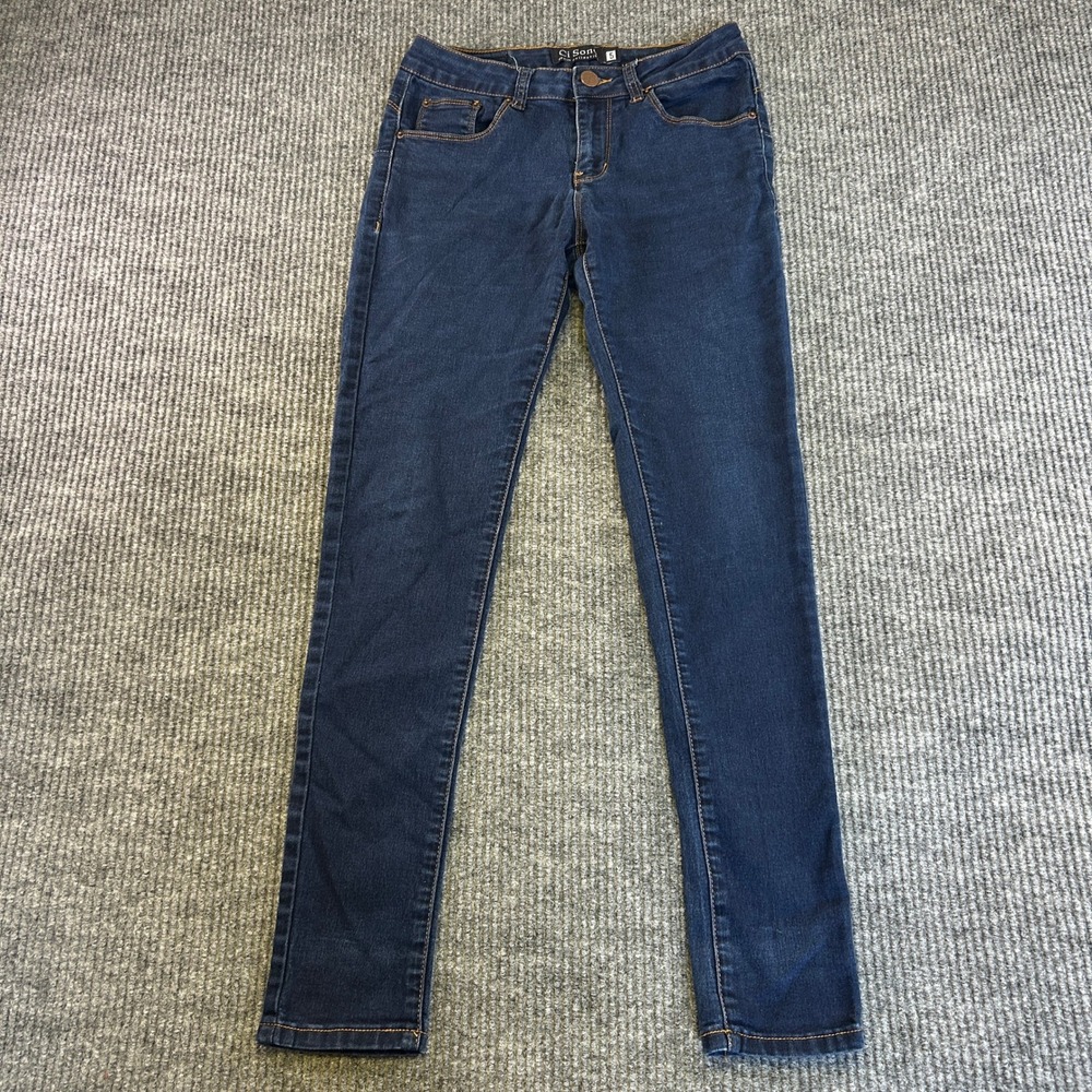 Ci Sono Dark Wash Skinny Jeans Mid Rise Denim Size 5 1276